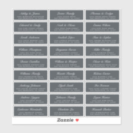 Etiquetas de dirección de invitado de Boda no negr