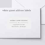 Etiquetas de dirección de invitado de Boda transpa<br><div class="desc">Las etiquetas de los invitados son perfectas para tu boda, ducha de novia, fiesta de compromiso, cumpleaños, etc. Se incluyen 21 etiquetas por hoja. Después de personalizar una hoja con su información de invitado, agréguela a su carrito y personaliza otra. Cada etiqueta es de aproximadamente 1, 9" de alto x...</div>