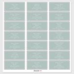 Etiquetas de dirección de invitado de Boda verde c<br><div class="desc">Estas etiquetas de boda verde claro son perfectas para su moderno y minimalista boda verde claro de sabores neutros. El diseño presenta una fuente contemporánea mínima básica y una delicada caligrafía de escritura formal de moda. Seguramente completará su boda de otoño, verano, primavera o otoño. ¡Manténgalo como está, o elige...</div>