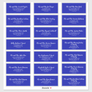 Etiquetas de dirección de invitado de Bodas azules