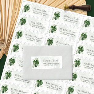 Etiquetas de dirección de invitado de Bodas de hoj