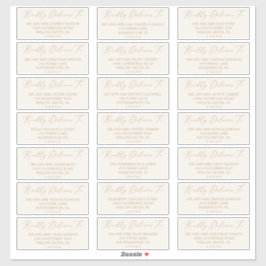 Etiquetas de dirección de invitado de color dorado