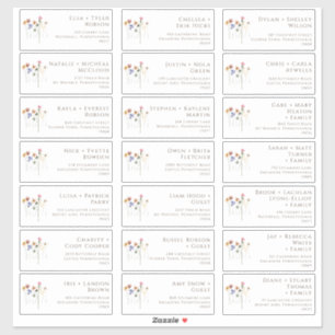 Etiquetas de dirección de invitado de flor silvest