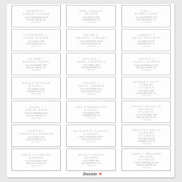 Etiquetas de dirección de invitado de la tipografí