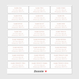 Etiquetas de dirección de invitado de Terra Cotta