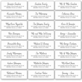 Etiquetas de dirección de invitado individuales en