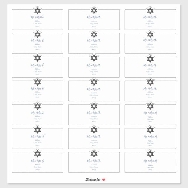 Etiquetas de dirección de invitado transparentes,  (Hoja)