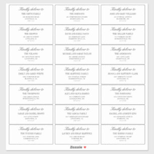 Etiquetas de dirección de invitados de boda blanca