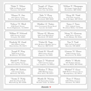 Etiquetas de dirección de invitados de boda indivi