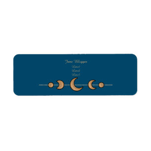 Etiquetas de dirección de la luna verde azulada