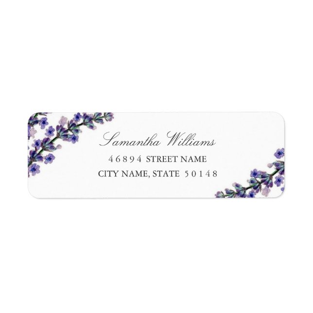 Etiquetas de dirección de lavanda elegantes (Frente)
