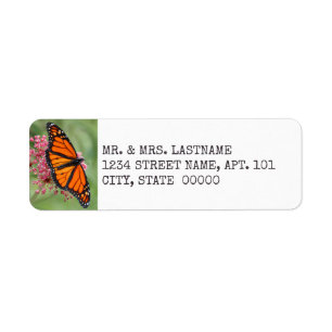 Etiquetas de dirección de mariposa monarca