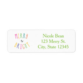 Etiquetas de dirección de Navidad MERRY & BRIGHT