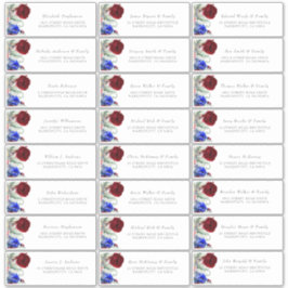 Etiquetas de dirección de nombre de invitado azul 