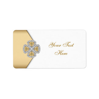 Etiquetas de dirección de oro elegantes