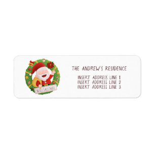 Etiquetas de dirección de Papá Noel adorables para