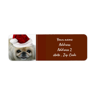Etiquetas de dirección de Pekingese del navidad