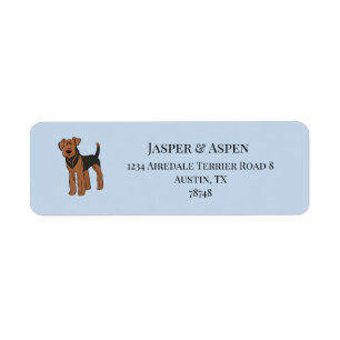 Etiquetas de dirección de perro Terrier Airedale