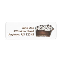Etiquetas de dirección de postre de chocolate mous