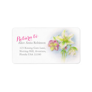Etiquetas de dirección de primavera de hellebore v