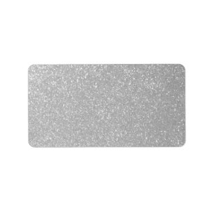 etiquetas de dirección de purpurina de plata brill