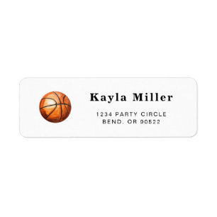 Etiquetas de dirección de regreso de baloncesto si