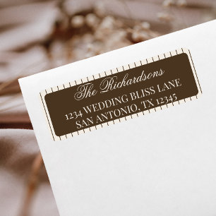 Etiquetas de Dirección de Regreso de Boda Elegante