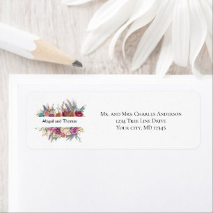 Etiquetas de Dirección de Regreso de Boda Personal