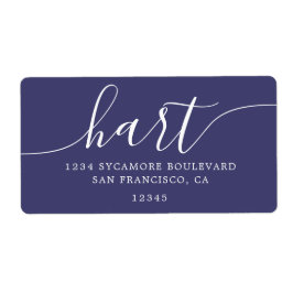 Etiquetas de dirección de regreso de familia azul 