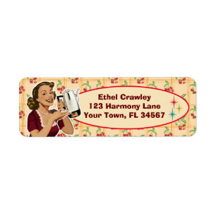 Etiquetas de dirección de regreso de la ama de cas