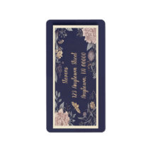 Etiquetas de dirección de regreso Moth, Rose & Thi