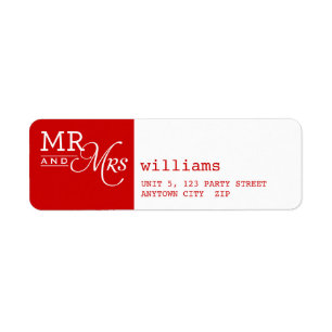 ETIQUETAS DE DIRECCIÓN DE REGRESO tipografía mr & 