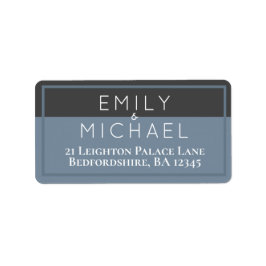 Etiquetas de dirección de retorno azul de acero