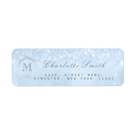 Etiquetas de dirección de retorno azul del Purpuri