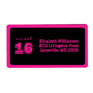 Etiquetas de dirección de retorno Black & Pink Swe