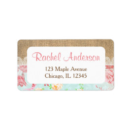 Etiquetas de dirección de retorno chic de Shabby