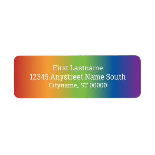 Etiquetas de dirección de retorno de arcoiris