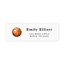 Etiquetas de dirección de retorno de baloncesto