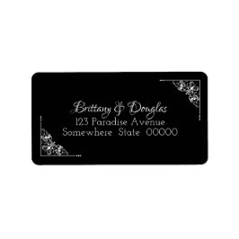 Etiquetas de dirección de retorno de Boda blanco y