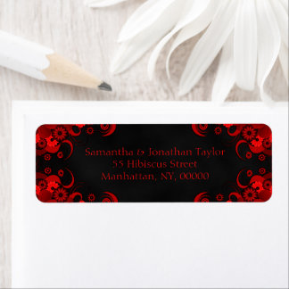Etiquetas de dirección de retorno de Boda floral n