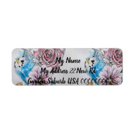 Etiquetas de dirección de retorno de color de agua