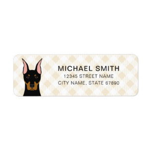 Etiquetas de dirección de retorno de Doberman Pins