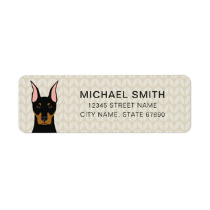 Etiquetas de dirección de retorno de Doberman Pins
