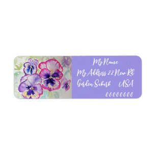 Etiquetas de dirección de retorno de flor de color