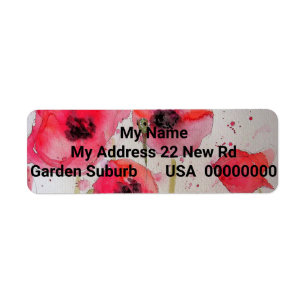 Etiquetas de dirección de retorno de flor de color