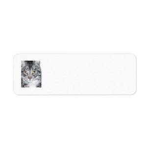 Etiquetas de dirección de retorno de gato atigrado