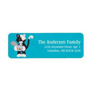 Etiquetas de dirección de retorno de gato de Tuxed