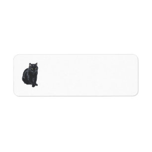 Etiquetas de dirección de retorno de gato negro