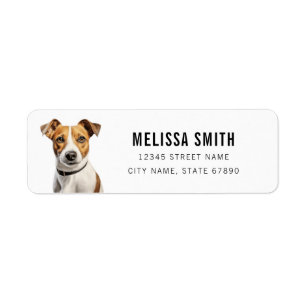 Etiquetas de dirección de retorno de Jack Russell 
