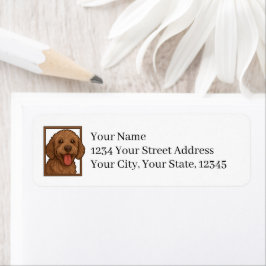 Etiquetas de dirección de retorno de Labradoodle